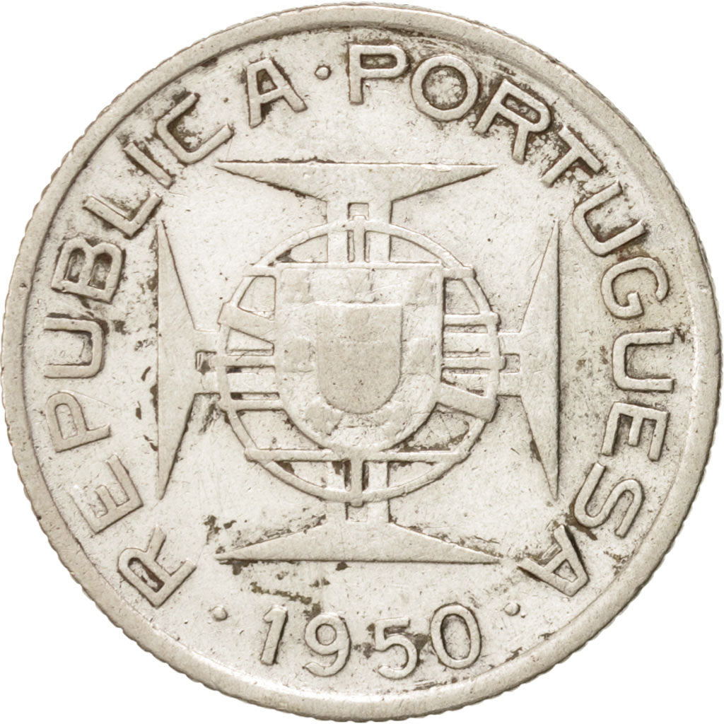 Mozambique, 2-1/2 Escudos, 1950, Silver, KM:68