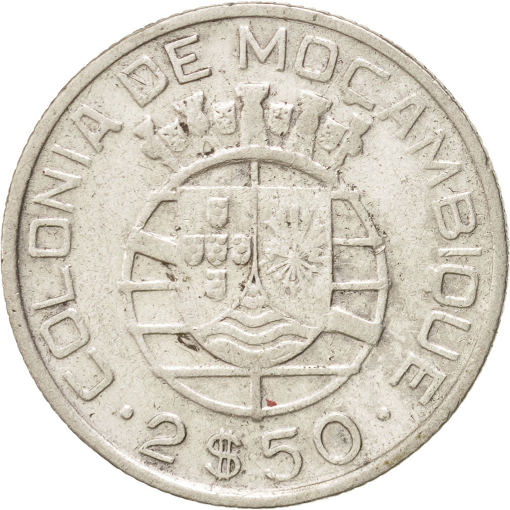 Mozambique, 2-1/2 Escudos, 1950, Silver, KM:68