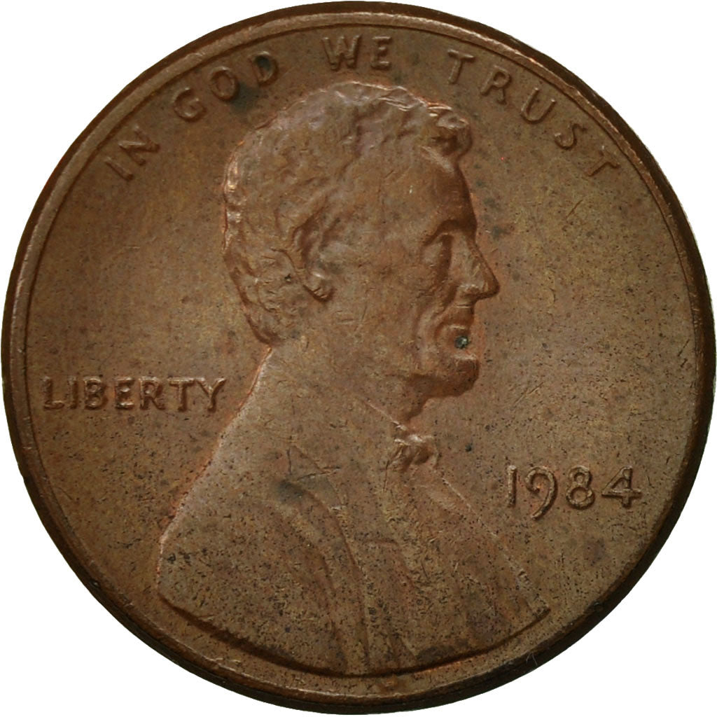 Coin, United States, Lincoln Cent, Cent, 1984, U.S. Mint, Philadelphia