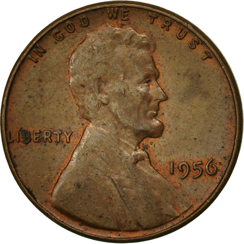 Coin, United States, Lincoln Cent, Cent, 1956, U.S. Mint, Philadelphia