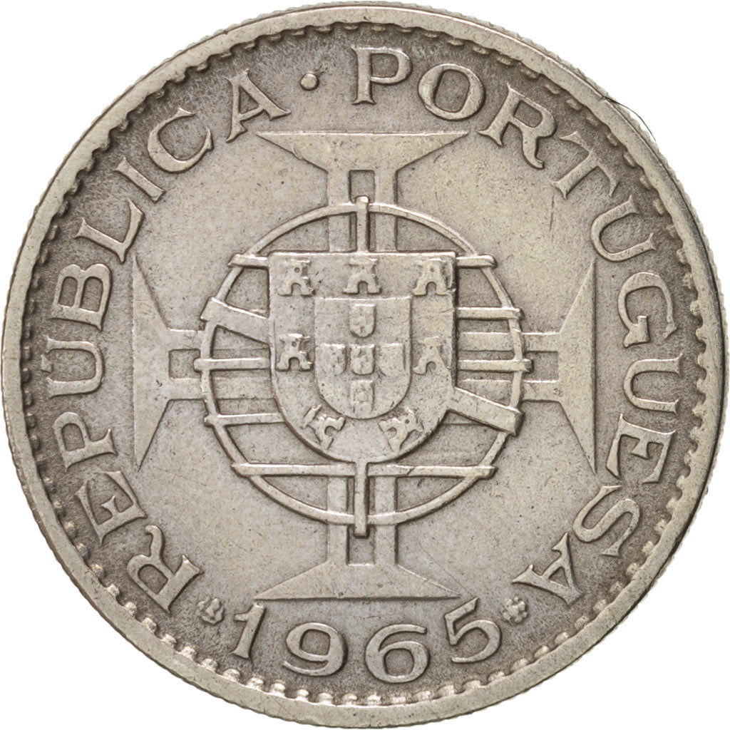 Mozambique, 2-1/2 Escudos, 1965, Copper-nickel, KM:78