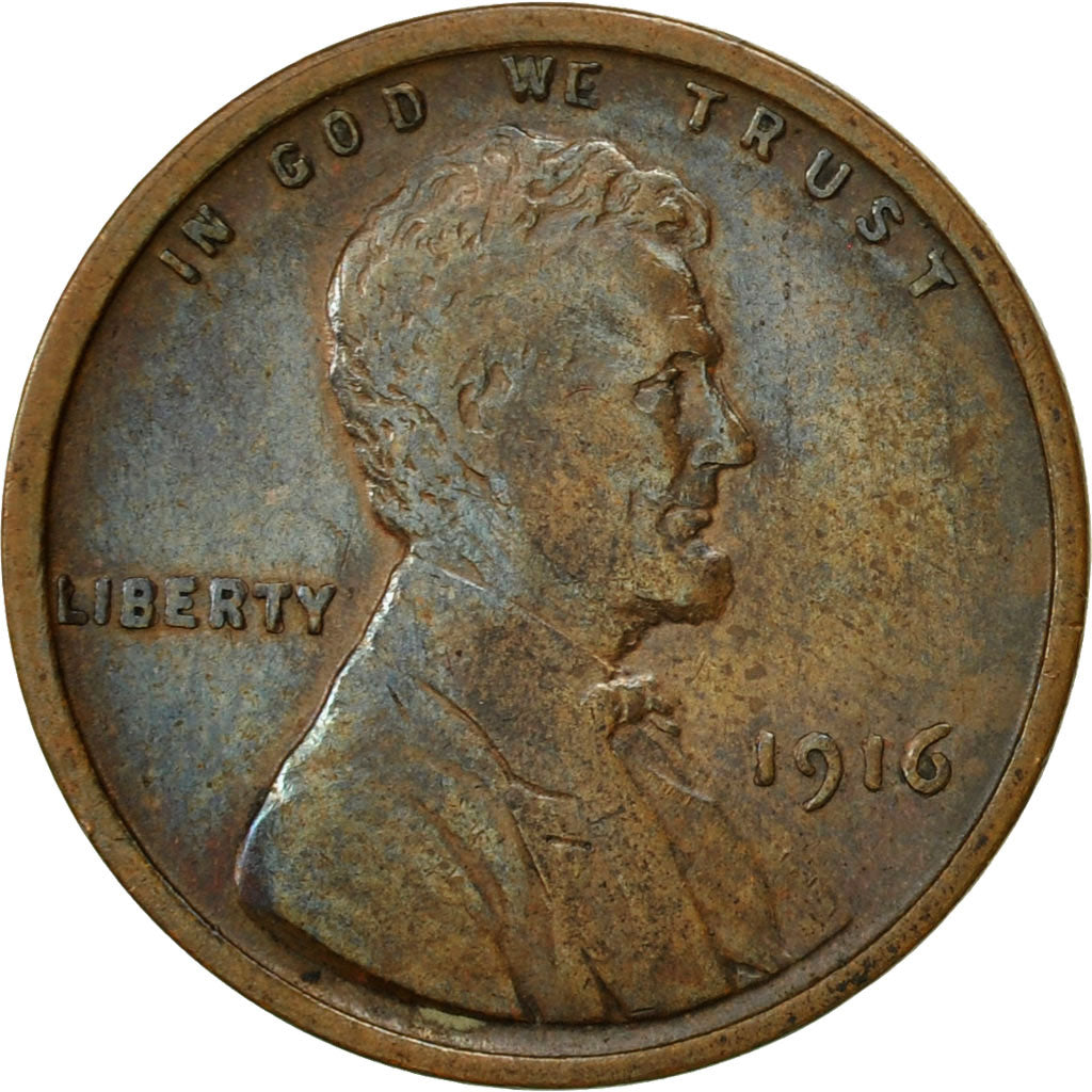 United States, Lincoln Cent, Cent, 1916, U.S. Mint, Philadelphia, EF(40-45)