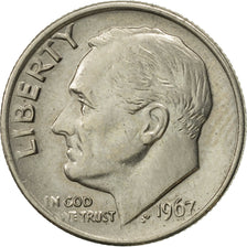 Moneta, USA, Roosevelt Dime, Dime, 1967, U.S. Mint, Philadelphia, AU(55-58)