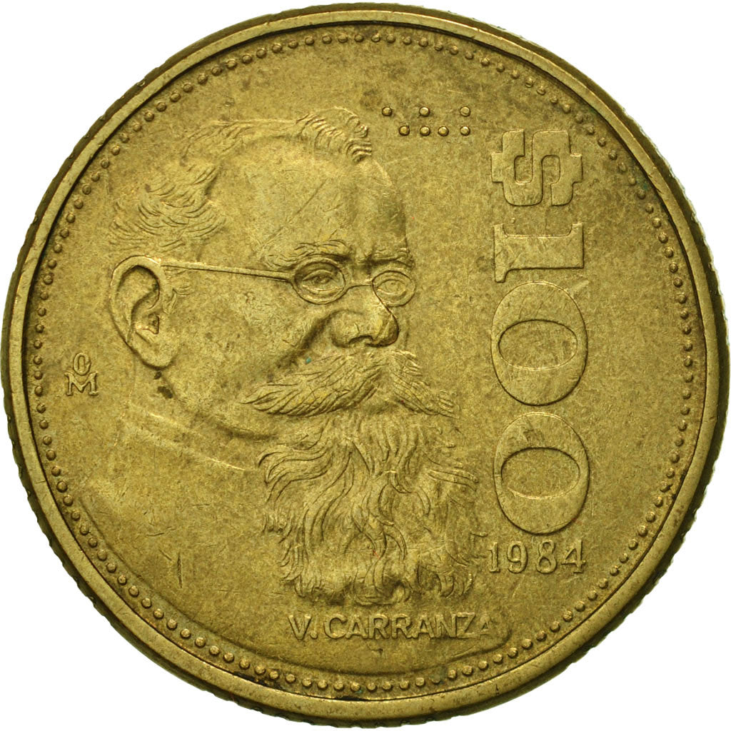 Moneta, Mexico, 100 Pesos, 1984, Mexico City, EF(40-45), Aluminium-Brąz, KM:493