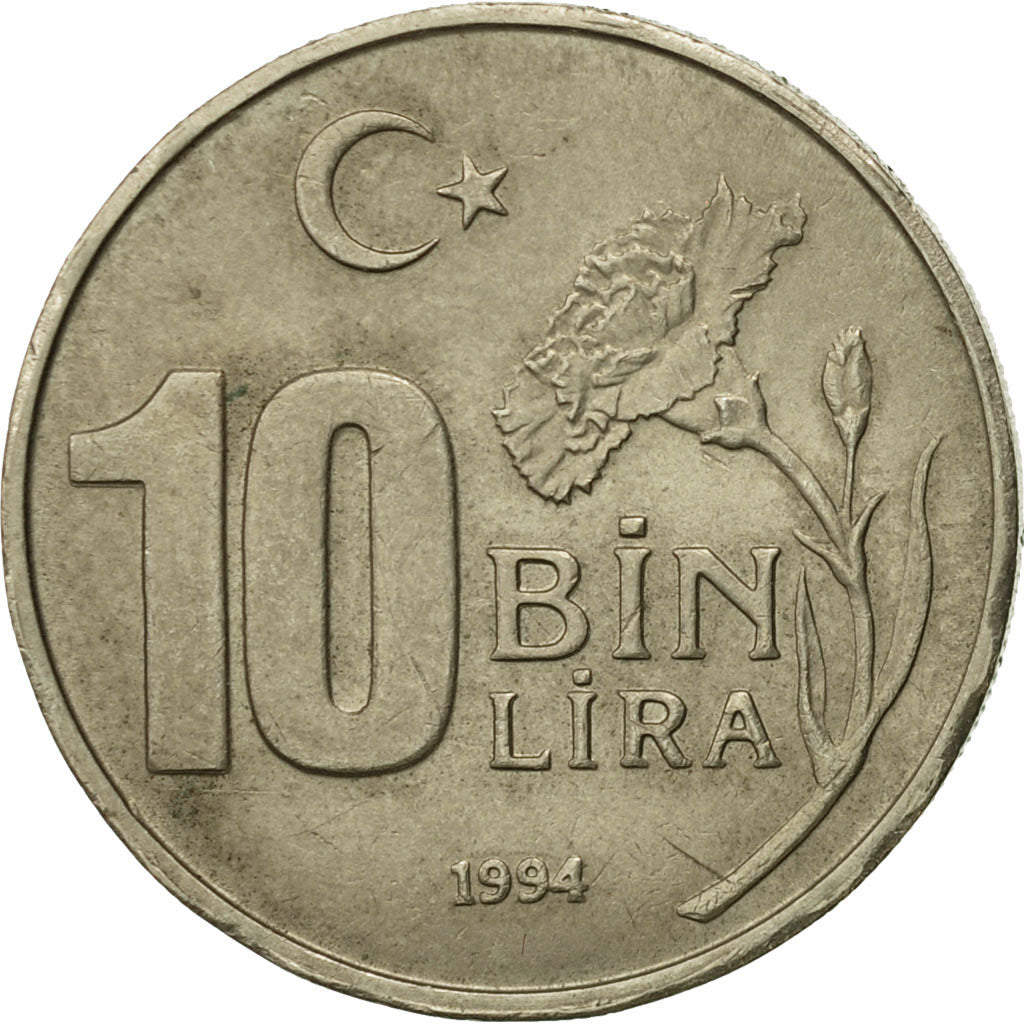 Monnaie, Turquie, 10000 Lira, 10 Bin Lira, 1994, TTB+, Copper-Nickel-Zinc