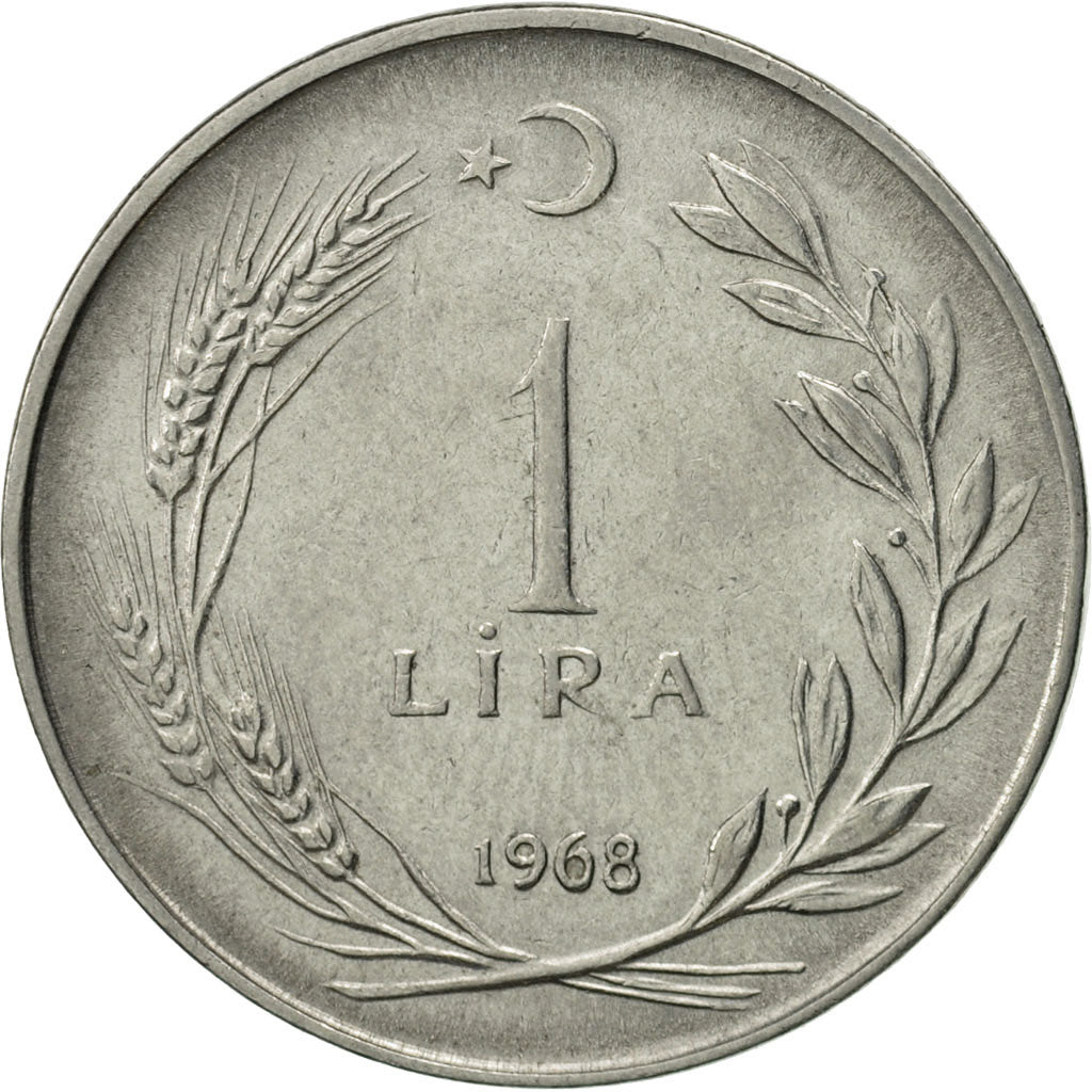 Moneta, Turchia, Lira, 1968, SPL-, Acciaio inossidabile, KM:889a.2