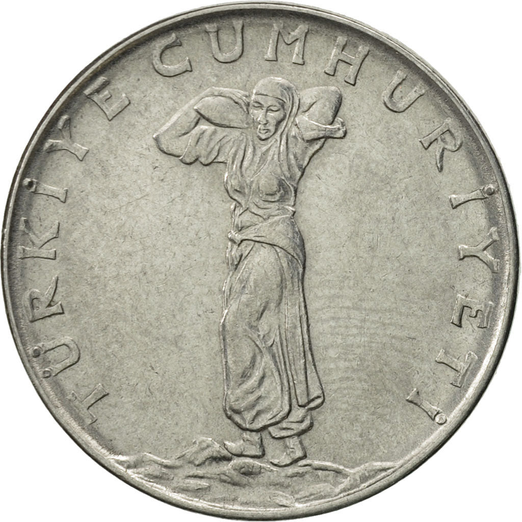 Moneta, Turcja, 25 Kurus, 1969, AU(55-58), Stal nierdzewna, KM:892.3