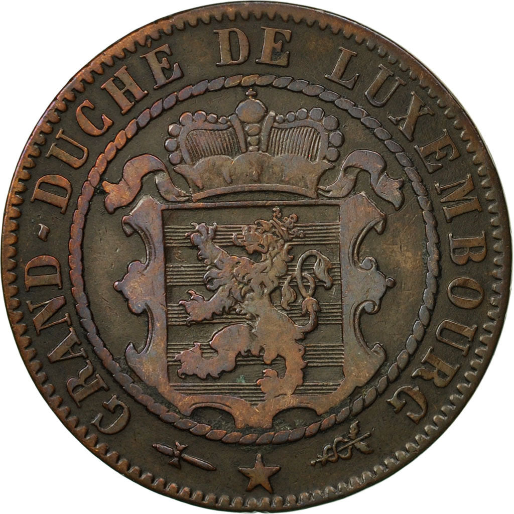 Luxembourg, William III, 10 Centimes, 1870, Utrecht, VF(30-35), Bronze, KM:23.1