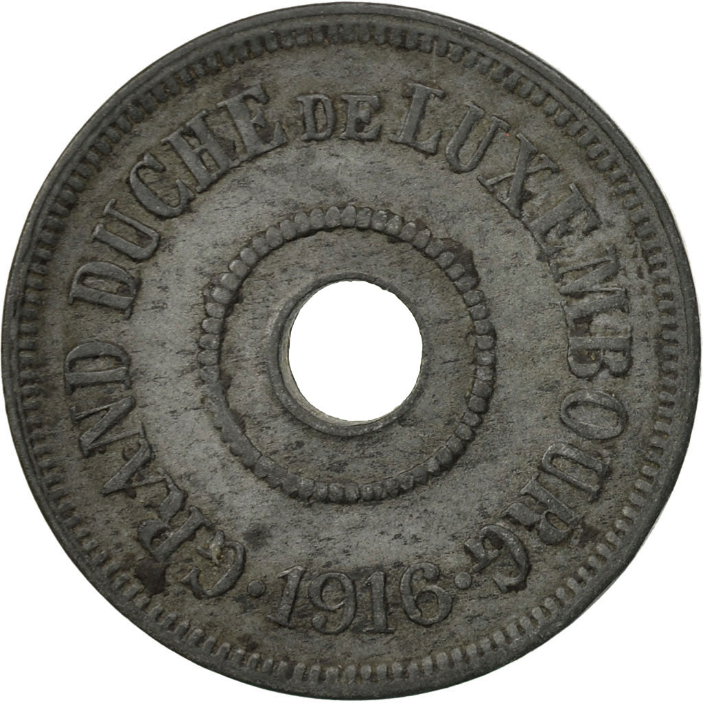 Luxembourg, Charlotte, 25 Centimes, 1916, EF(40-45), Zinc, KM:29