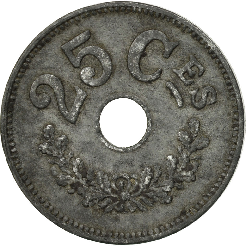 Luxembourg, Charlotte, 25 Centimes, 1916, EF(40-45), Zinc, KM:29