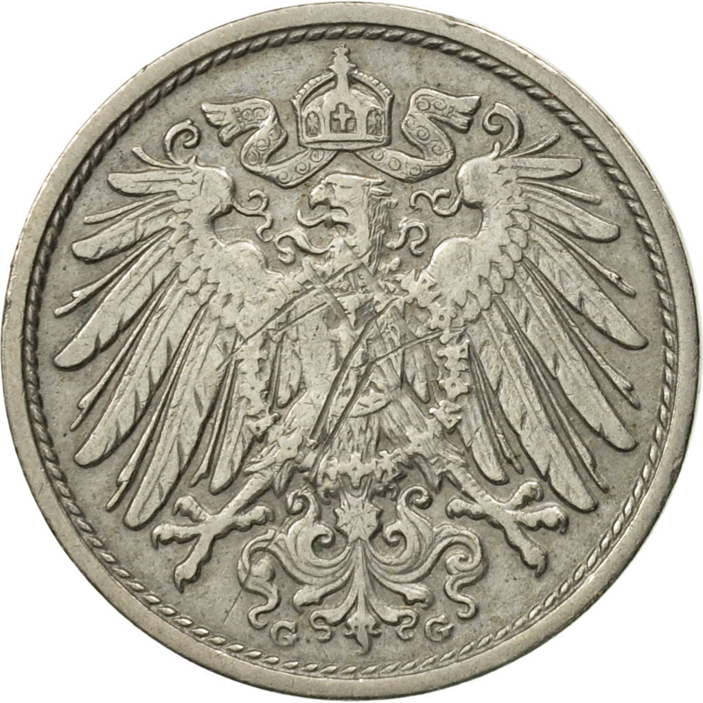 Moneta, GERMANIA - IMPERO, Wilhelm II, 10 Pfennig, 1911, Karlsruhe, BB