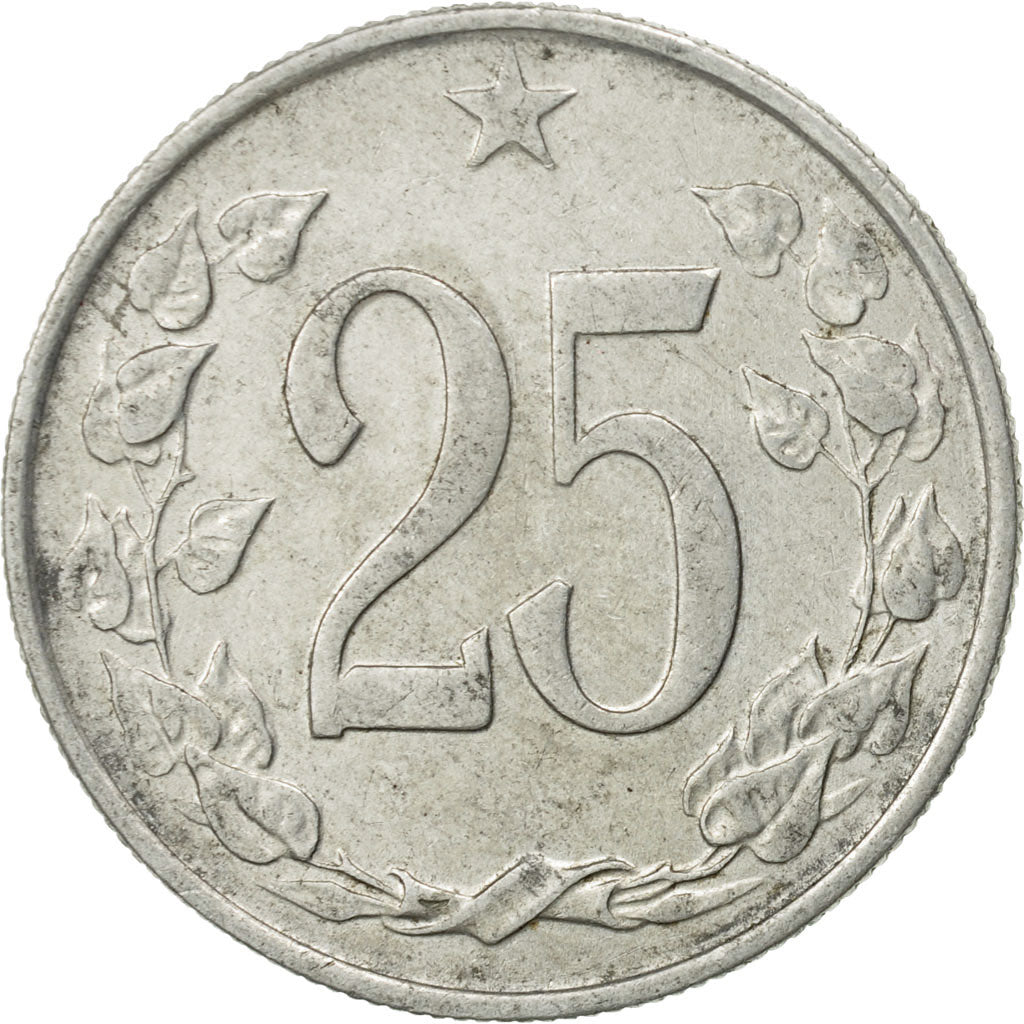 Coin, Czechoslovakia, 25 Haleru, 1963, AU(50-53), Aluminum, KM:54