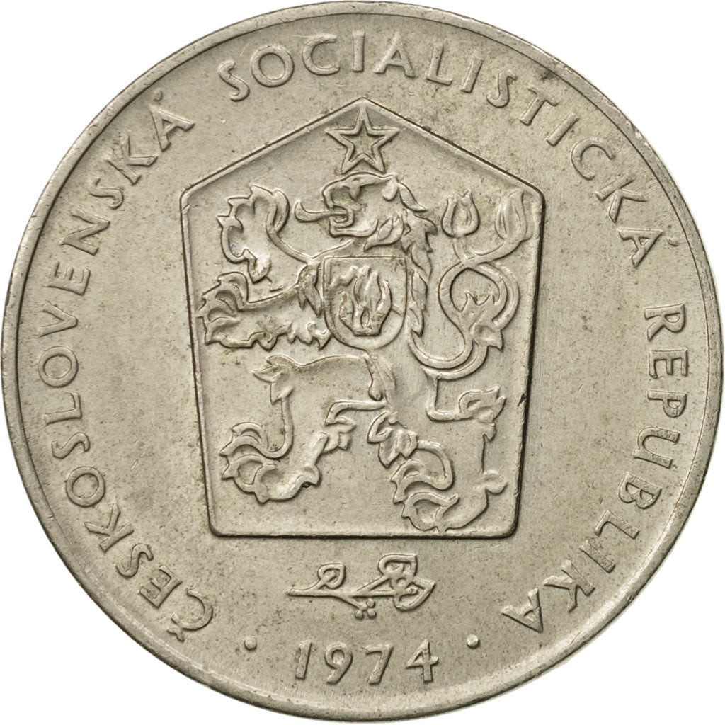 Moneta, Cecoslovacchia, 2 Koruny, 1974, SPL-, Rame-nichel, KM:75