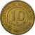 Moneta, Peru, 10 Centimos, 1985, Lima, AU(55-58), Mosiądz, KM:293