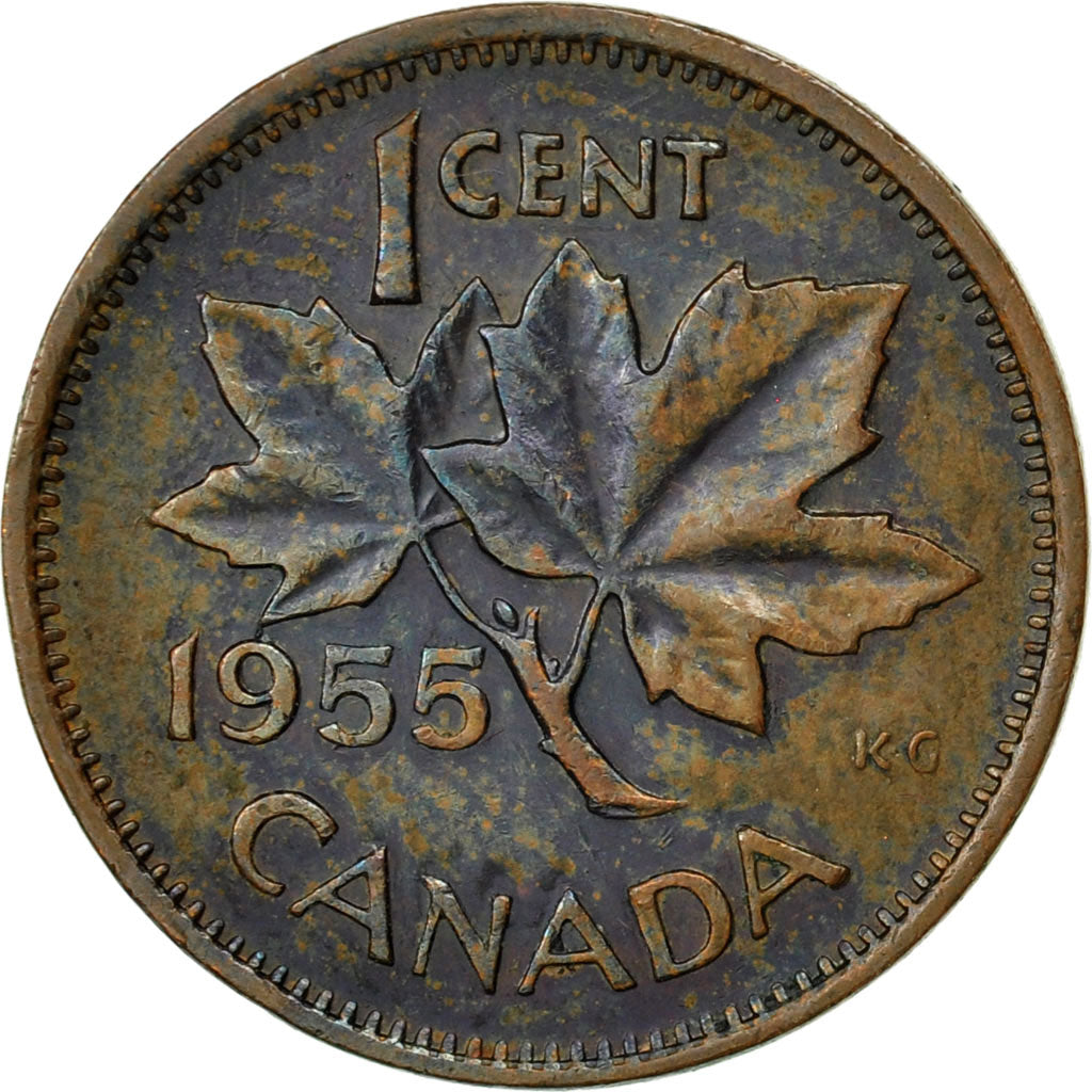 Coin, Canada, Elizabeth II, Cent, 1955, Royal Canadian Mint, Ottawa, VF(20-25)