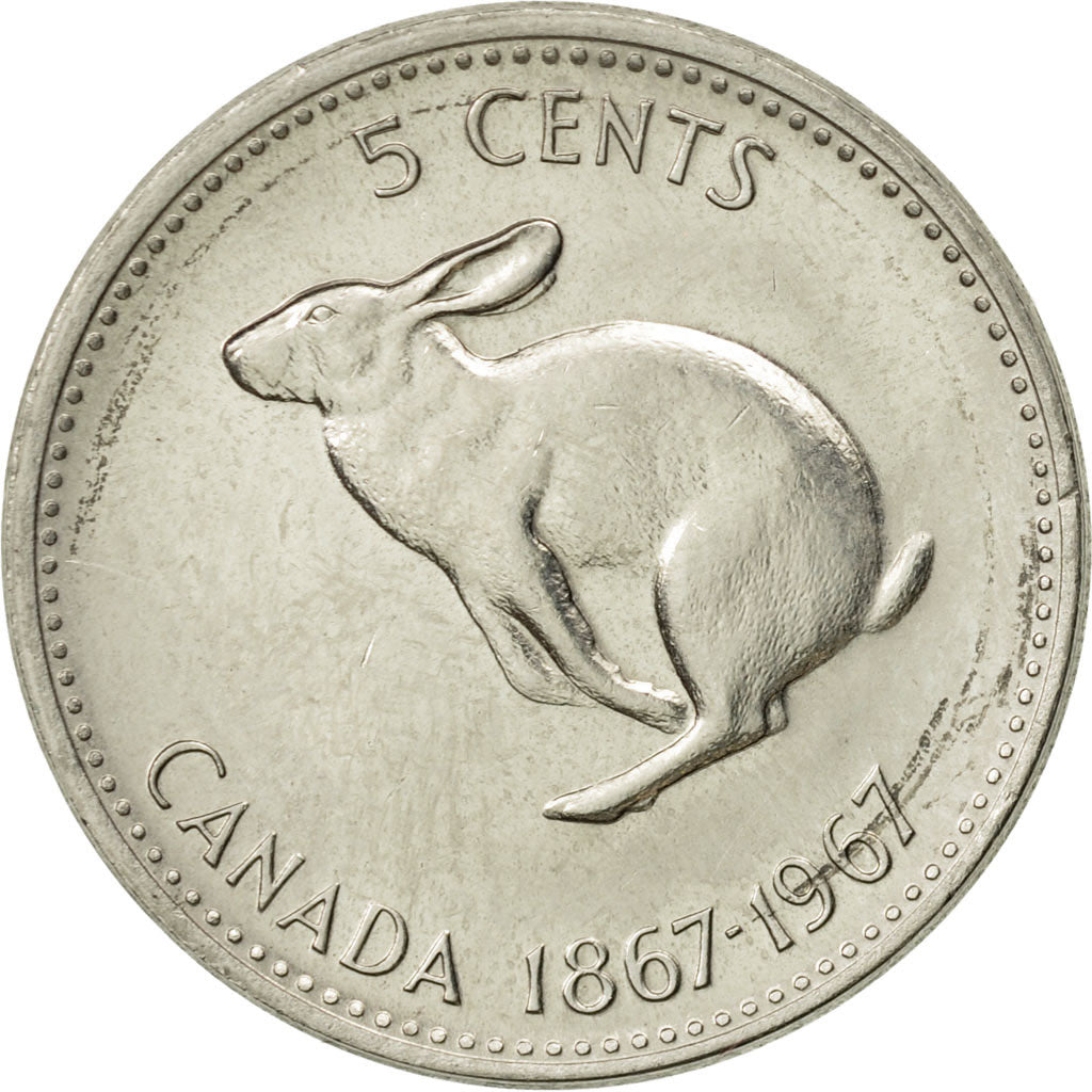 Coin, Canada, Elizabeth II, 5 Cents, 1967, Royal Canadian Mint, Ottawa