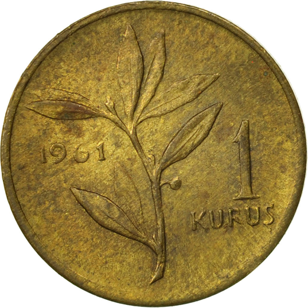 Turkey, Kurus, 1961, VF(30-35), Brass, KM:895