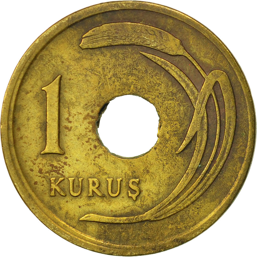 Turkey, Kurus, 1948, VF(30-35), Brass, KM:881
