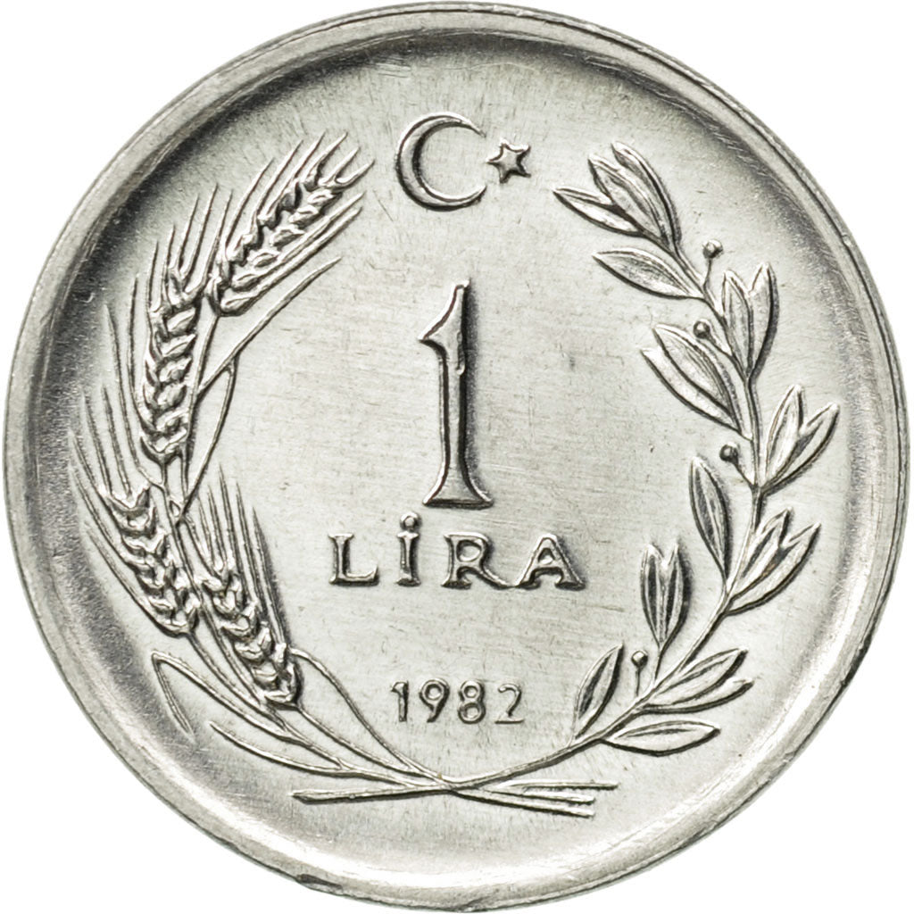 Turkey, Lira, 1982, AU(55-58), Aluminum, KM:990