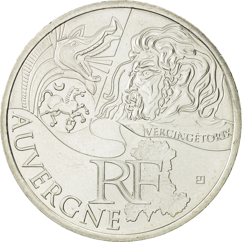 Coin, France, 10 Euro, Auvergne, 2012, MS(63), Silver, KM:1864