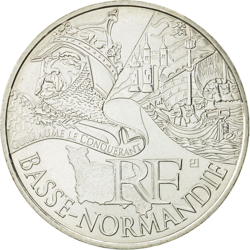 Coin, France, 10 Euro, Basse Normandie, 2012, MS(63), Silver, KM:1865