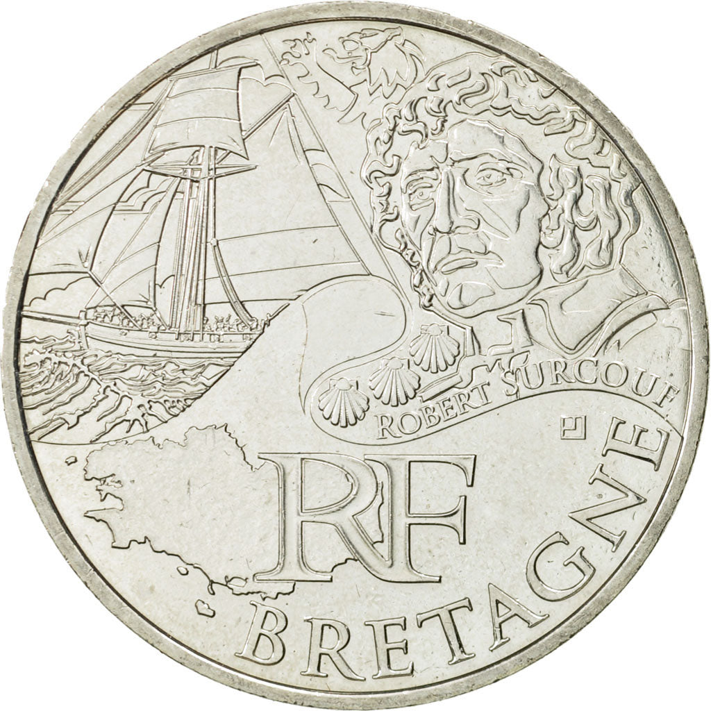 Coin, France, 10 Euro, Bretagne, 2012, MS(63), Silver, KM:1866