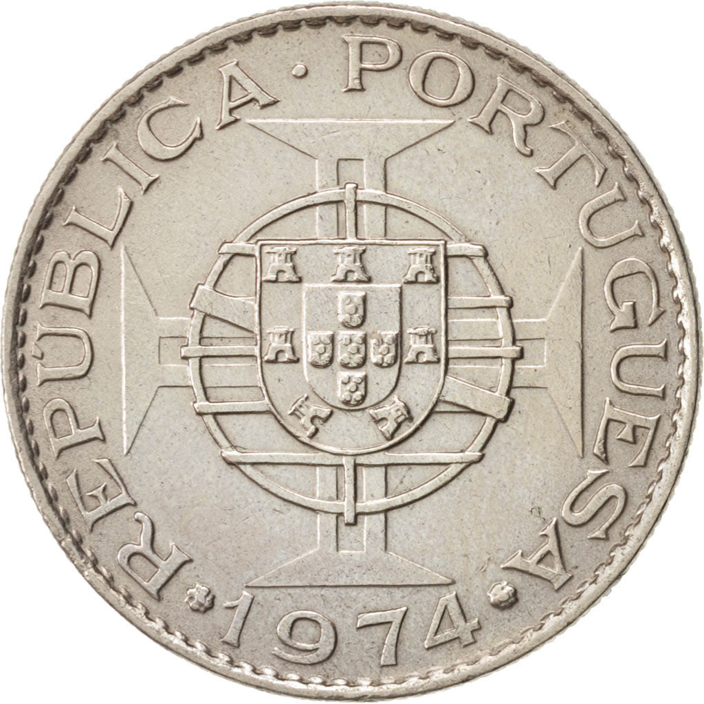 Mozambique, 10 Escudos, 1974, Copper-nickel, KM:79b