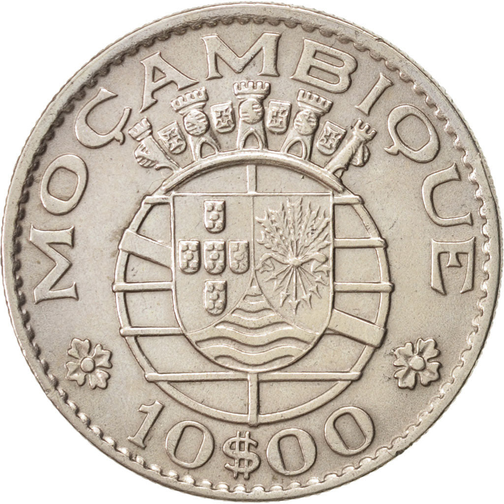Mozambique, 10 Escudos, 1974, Copper-nickel, KM:79b