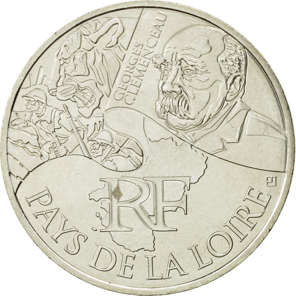Coin, France, 10 Euro, Pays de la Loire, 2012, MS(63), Silver, KM:1881