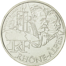 France, 10 Euro, Rhône Alpes, 2012, MS(63), Silver, KM:1886