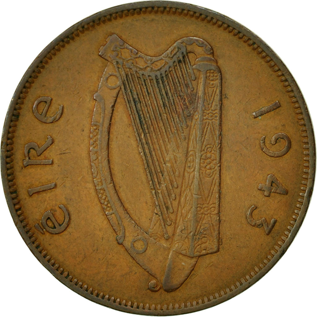 Coin, IRELAND REPUBLIC, Penny, 1943, EF(40-45), Bronze, KM:11