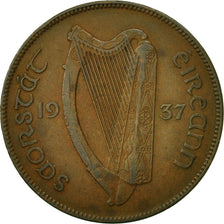 IRELAND REPUBLIC, Penny, 1937, EF(40-45), Bronze, KM:3