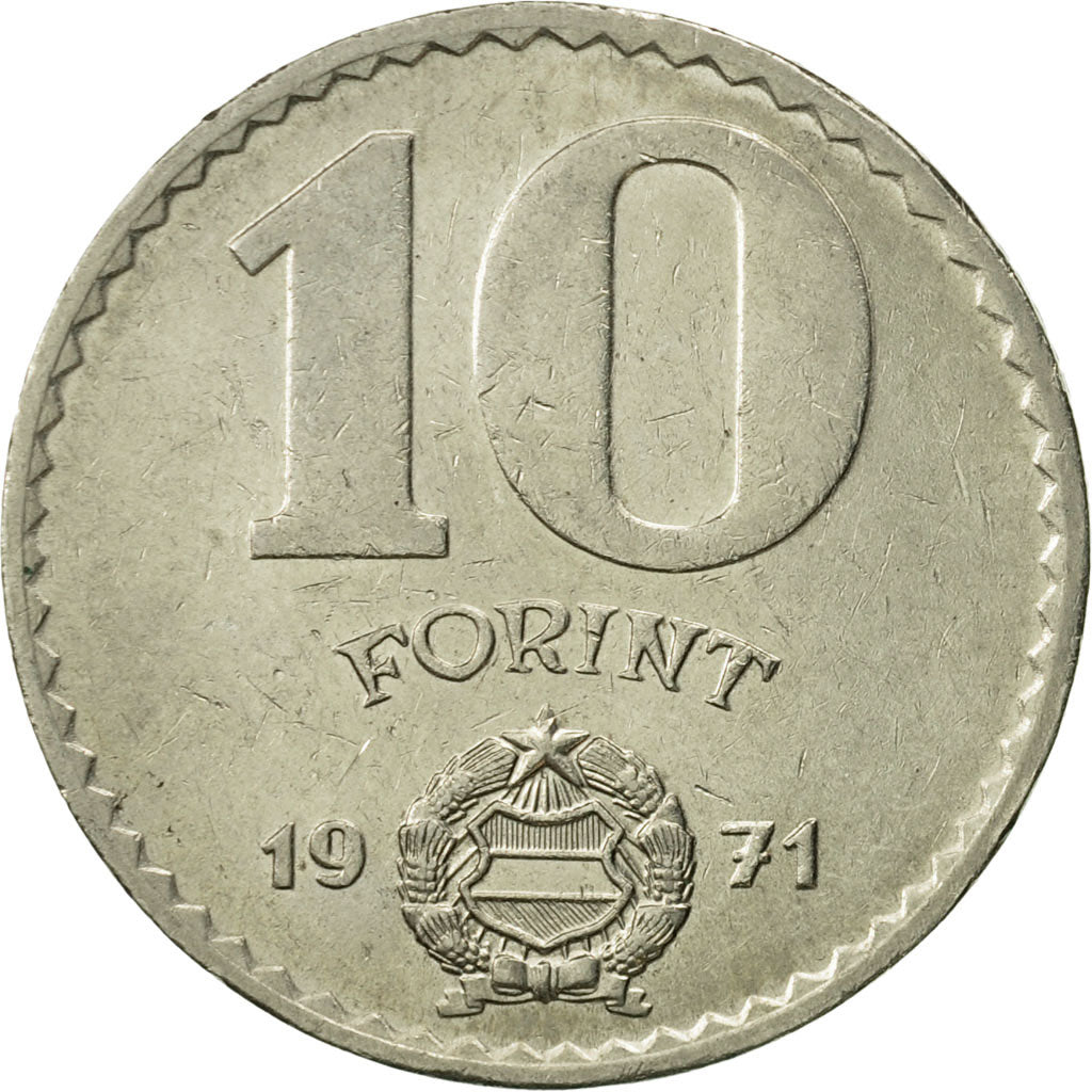 Coin, Hungary, 10 Forint, 1971, AU(50-53), Nickel, KM:595