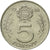 Moneta, Węgry, 5 Forint, 1980, AU(50-53), Nikiel, KM:594