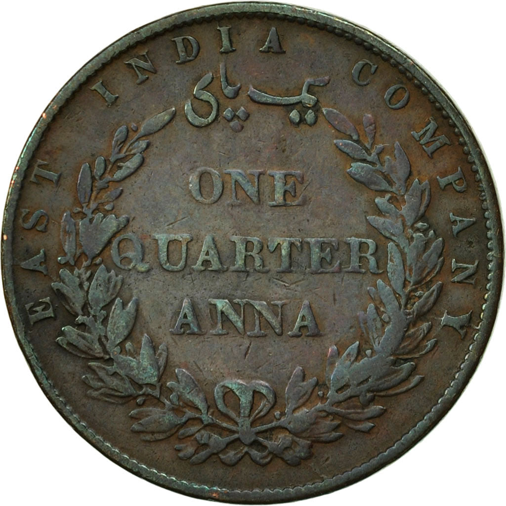 INDIA-BRITISH, 1/4 Anna, 1858, VF(20-25), Copper, KM:463.1