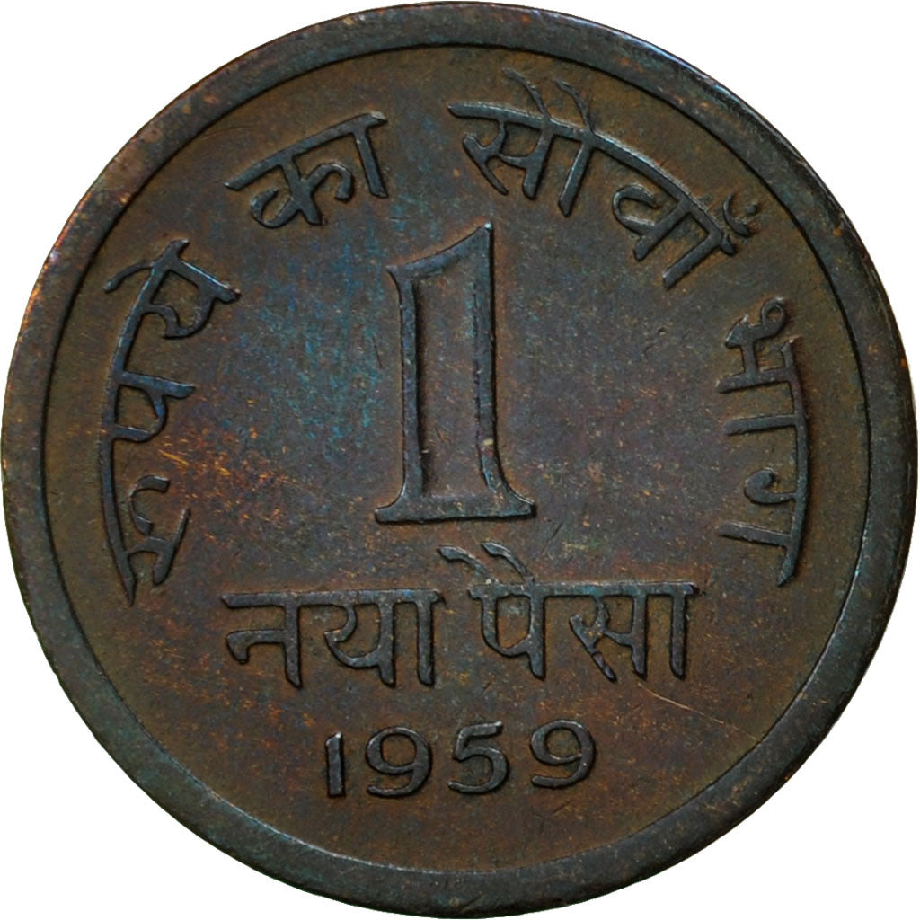 Munten, INDIAASE REPUBLIEK, Naya Paisa, 1959, FR+, Bronze, KM:8