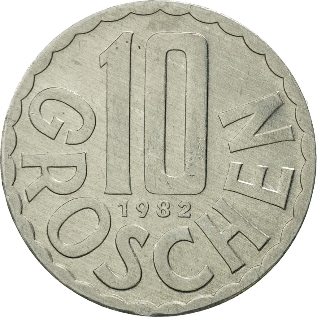 Moneta, Austria, 10 Groschen, 1982, Vienna, AU(50-53), Aluminium, KM:2878