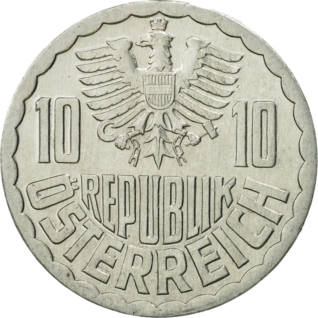 Coin, Austria, 10 Groschen, 1989, Vienna, AU(50-53), Aluminum, KM:2878