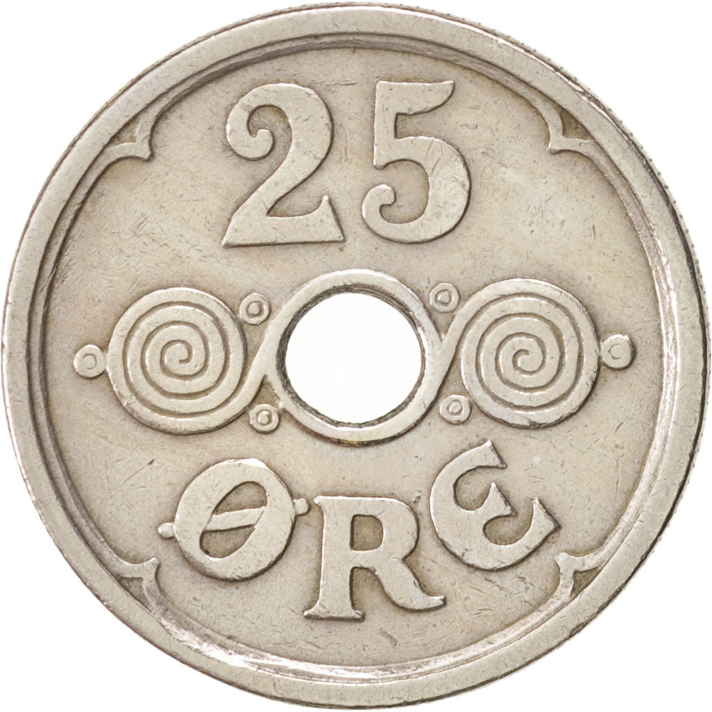 Denmark, Christian X, 25 Öre, 1924, Copenhagen, Copper-nickel, KM 823.1