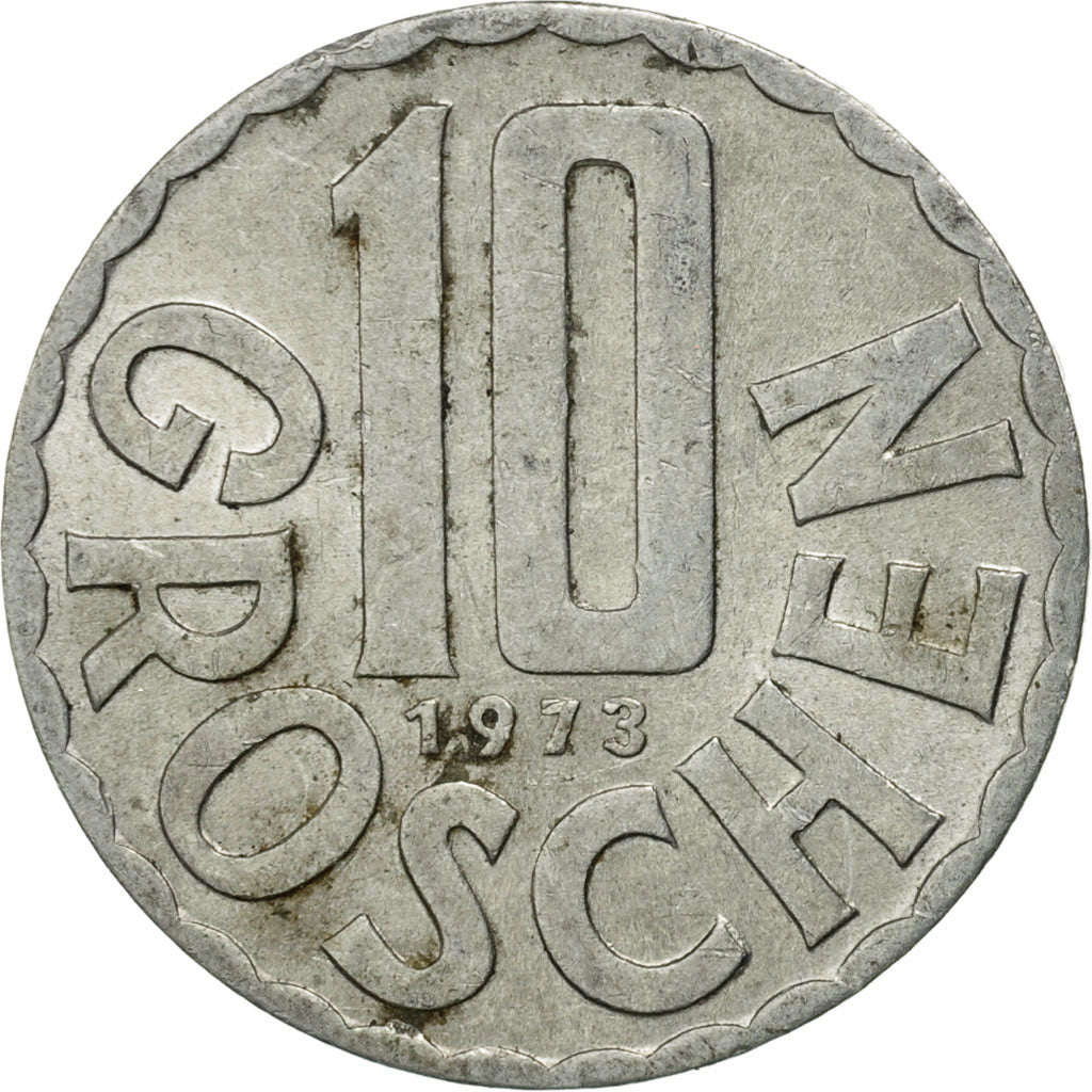 Coin, Austria, 10 Groschen, 1973, Vienna, EF(40-45), Aluminum, KM:2878