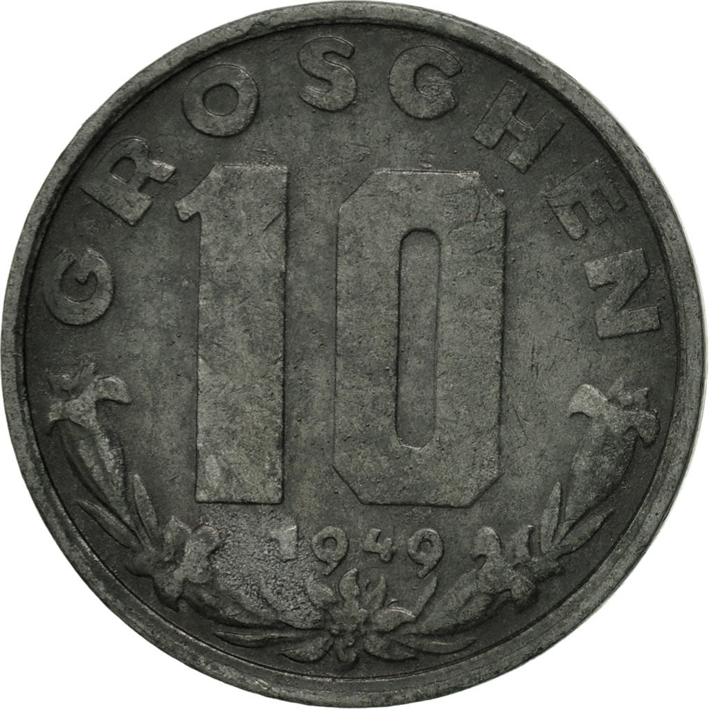 Coin, Austria, 10 Groschen, 1949, VF(30-35), Zinc, KM:2874