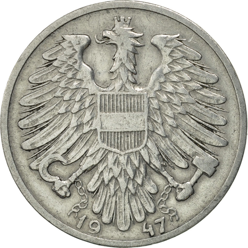Moneta, Austria, Schilling, 1947, MB, Alluminio, KM:2871
