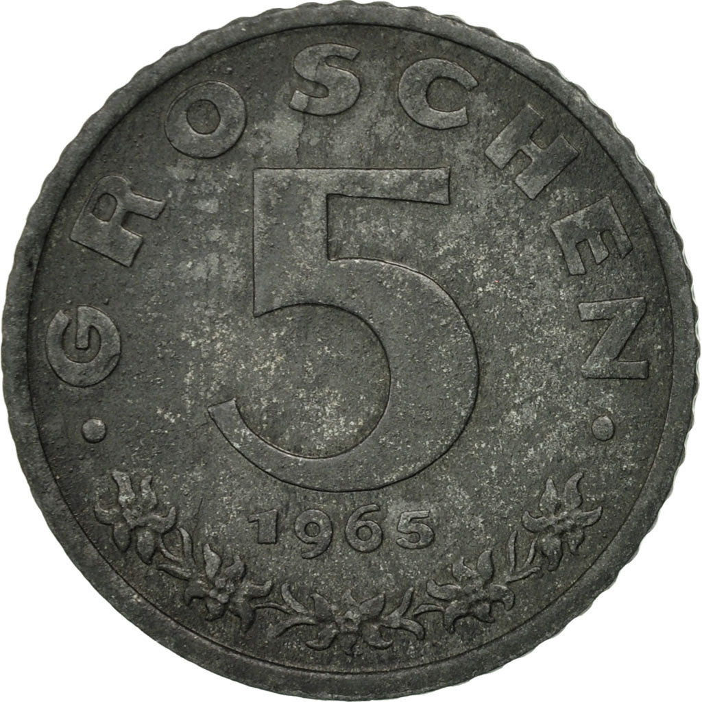 Moneta, Austria, 5 Groschen, 1965, BB, Zinco, KM:2875