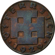 Austria, 2 Groschen, 1929, VF(30-35), Bronze, KM:2837