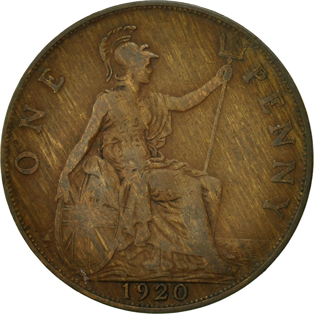 Coin, Great Britain, George V, Penny, 1920, VF(30-35), Bronze, KM:810