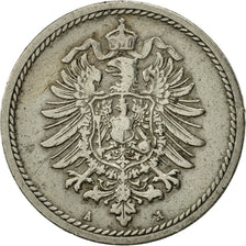 GERMANY - EMPIRE, Wilhelm I, 5 Pfennig, 1889, Berlin, EF(40-45), Copper-nickel