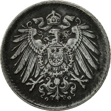 GERMANY - EMPIRE, 5 Pfennig, 1917, Karlsruhe, EF(40-45), Iron, KM:19