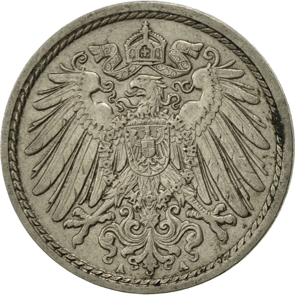 Coin, GERMANY - EMPIRE, Wilhelm II, 5 Pfennig, 1908, Berlin, EF(40-45)