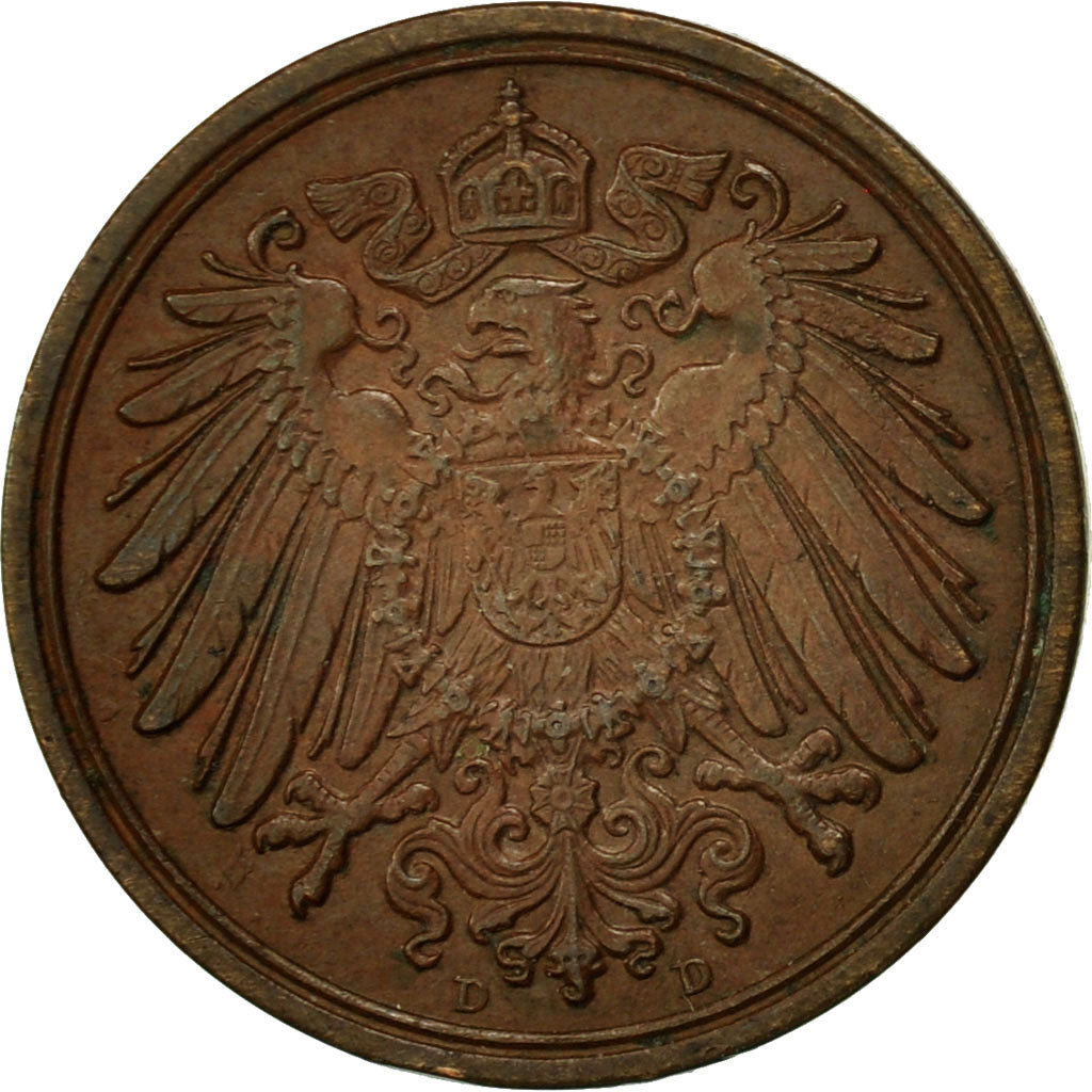Coin, GERMANY - EMPIRE, Wilhelm II, Pfennig, 1911, Munich, EF(40-45), Copper