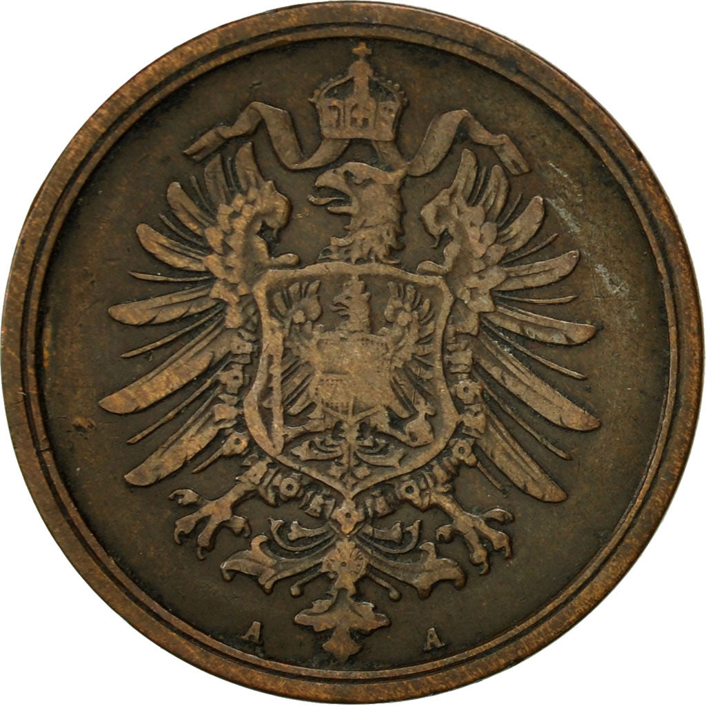 Coin, GERMANY - EMPIRE, Wilhelm I, 2 Pfennig, 1876, Berlin, EF(40-45), Copper